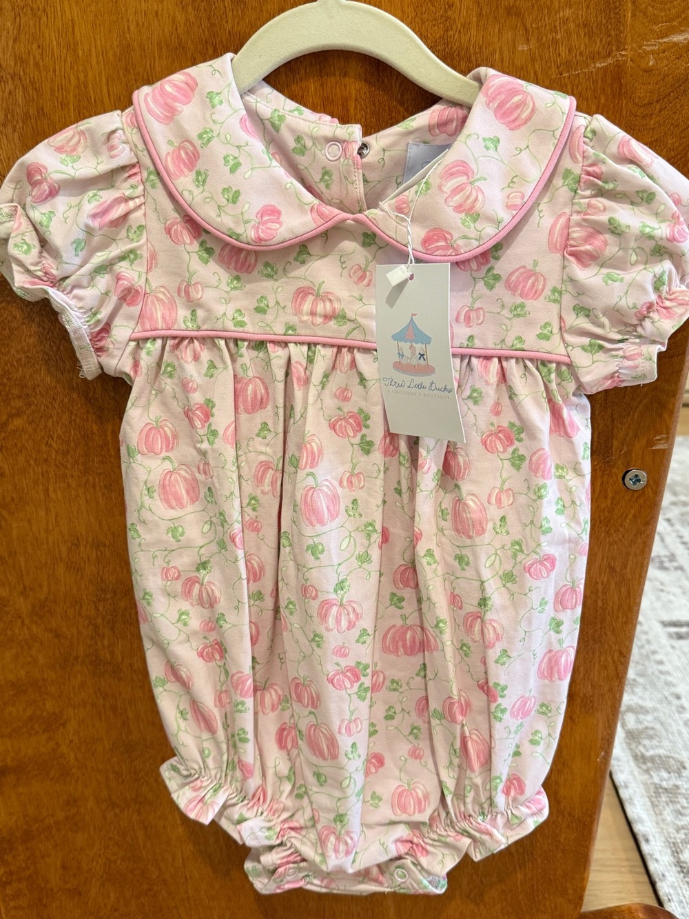 Pink Pumpkin Print One-Piece Romper - 2T